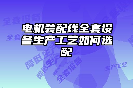 電機裝配線全套設(shè)備生產(chǎn)工藝如何選配